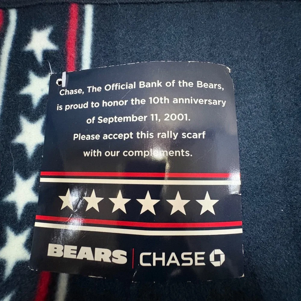 2 Chicago Bears Chase 9/11 10th Anniversary Scarf Blue Fleece 52